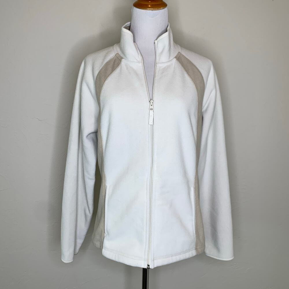 Two Tone Fleece Zip Front Jacket Sz Medium